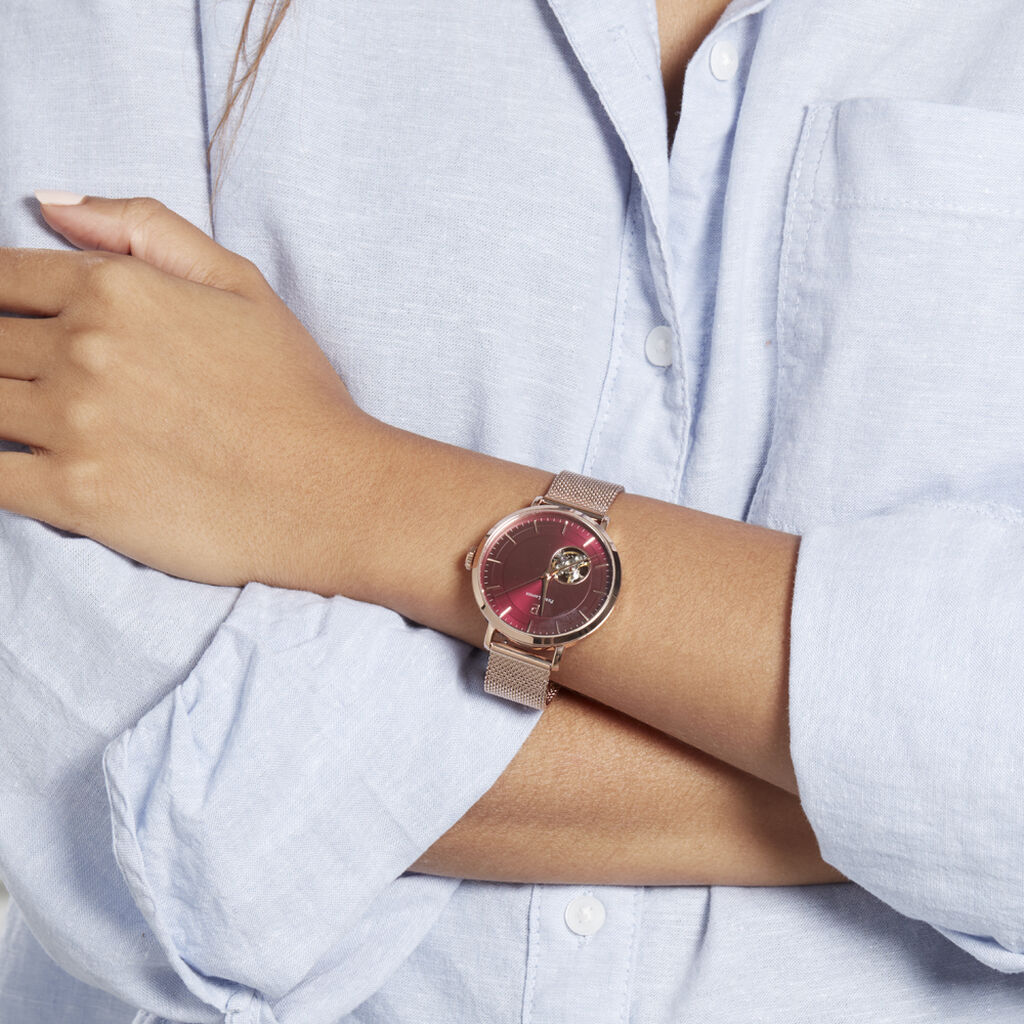 Montre Pierre Lannier Automatic Framboise - Montres automatique Femme | Marc Orian
