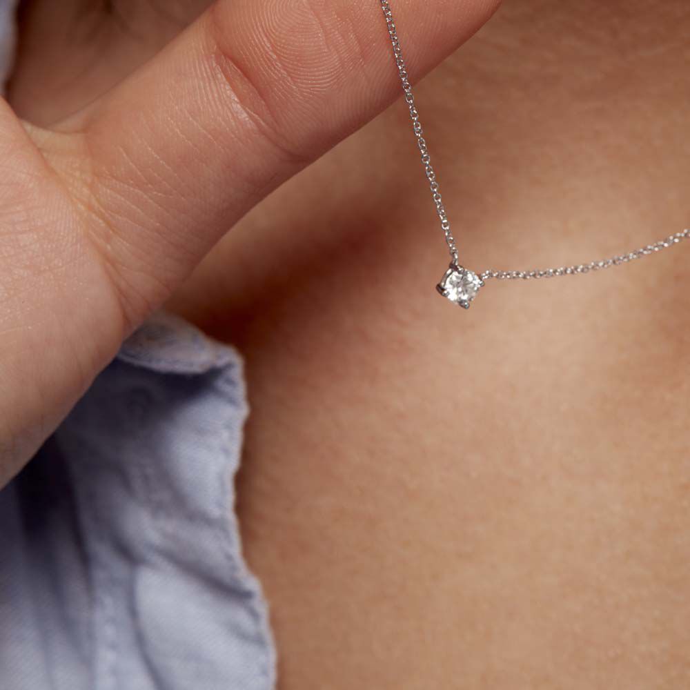Collier Aphrodite Or Blanc Diamant - Colliers solitaires Femme | Marc Orian