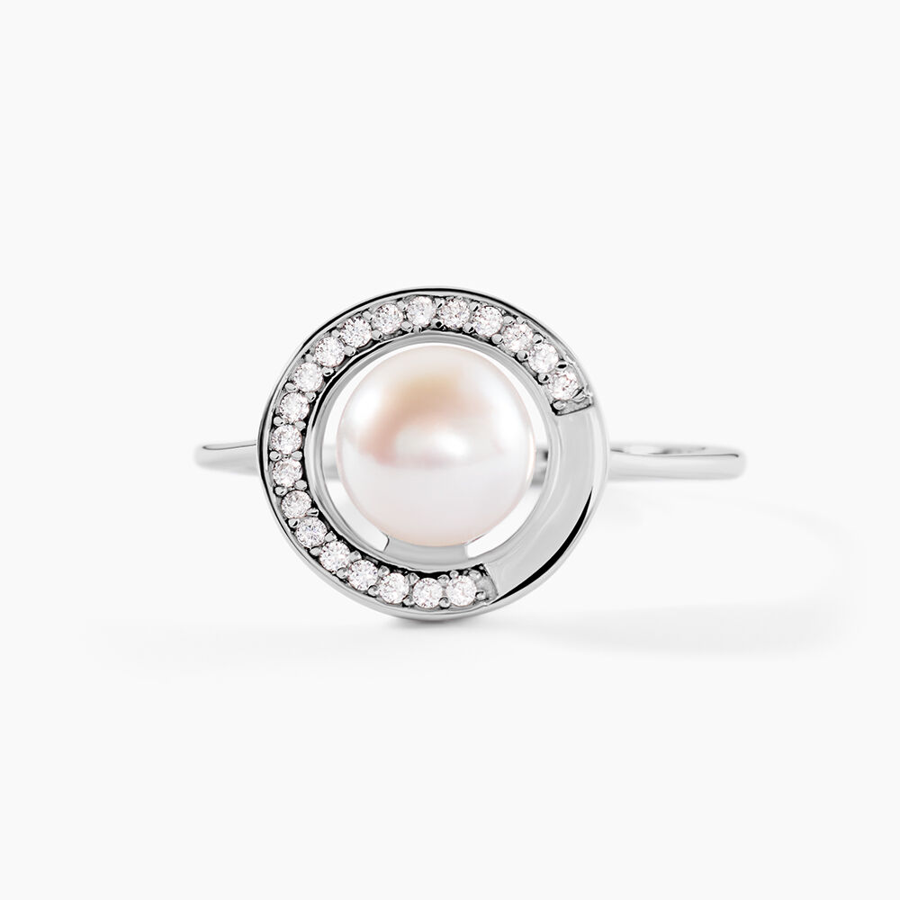 Bague Lenka Argent Blanc Perle De Culture Et Oxyde De Zirconium - Bijoux fantaisie Femme | Marc Orian