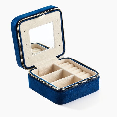 Boite &agrave; Bijou Tissu Bleu - Id&eacute;es cadeaux Famille | Marc Orian