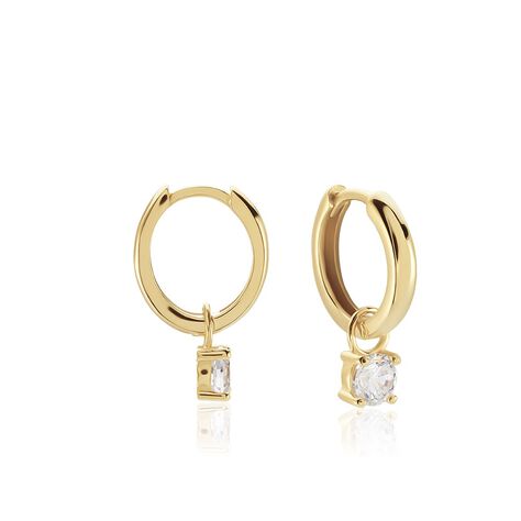 Créoles Plaqué Or Priscillien Pampilles Oxydes De Zirconium - Boucles d'oreilles Créoles Femme | Marc Orian
