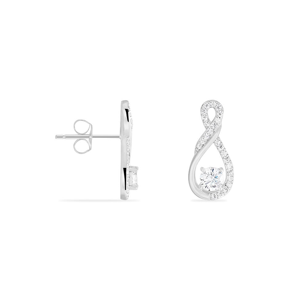 Boucles D'oreilles Puces Absa Argent Blanc Oxyde De Zirconium - Puces Femme | Marc Orian
