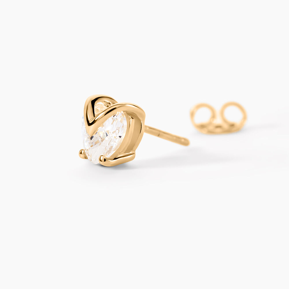 Boucles D'oreilles Puces Abelinia Plaqu&eacute; Or Jaune Oxyde De Zirconium - Puces Femme | Marc Orian