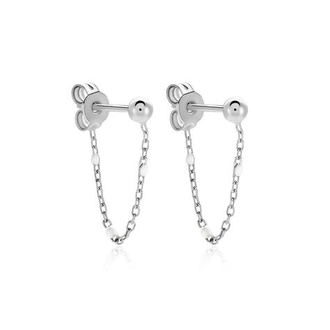 Boucles D'oreilles Pendantes Molly Argent Blanc - Pendantes Femme | Marc Orian