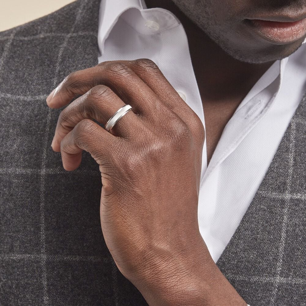 Alliance Marwan Ruban Bombé Or Blanc - Alliances duo Unisex | Marc Orian