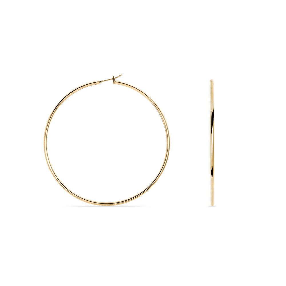 Cr&eacute;oles Ada Lisse Plaqu&eacute; Or Jaune - Grosses cr&eacute;oles Femme | Marc Orian