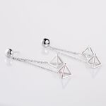 Boucles D'oreilles Puces Cubik Argent Blanc - Puces Femme | Marc Orian