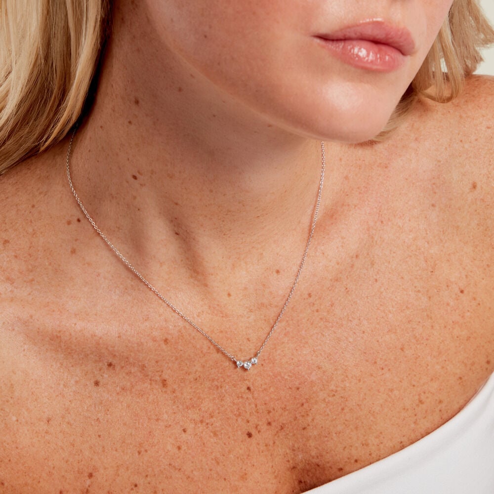Collier Darlene Argent Blanc Oxyde De Zirconium - Colliers avec pierres Femme | Marc Orian