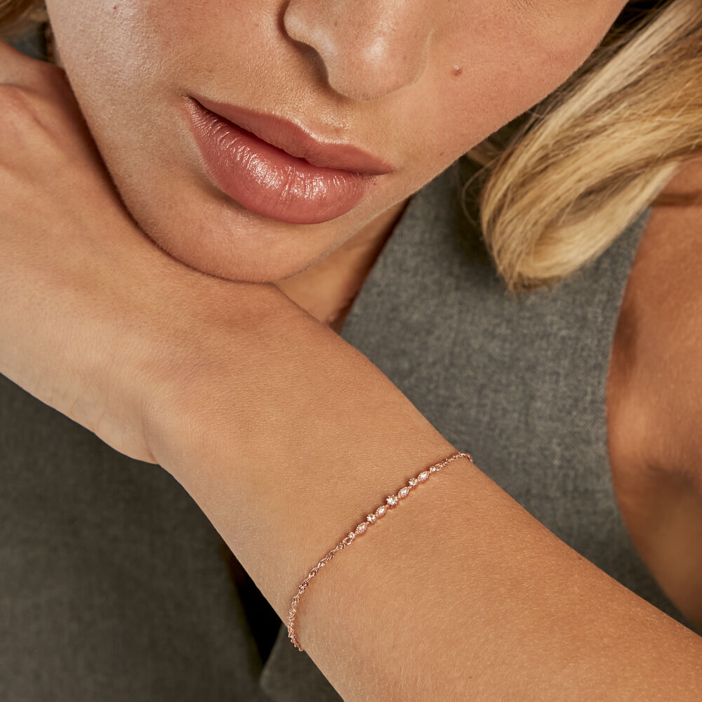 Bracelet Eugenie Argent Rose Oxyde De Zirconium - Bracelets chaînes Femme | Marc Orian