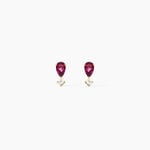 Boucles D'Oreilles Puces Valora Or Jaune Rhodolite Oxyde De Zirconium - Puces Femme | Marc Orian