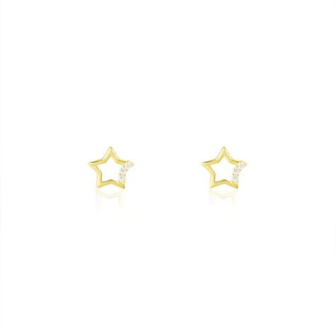 Boucles D'oreilles Puces Camomille Or Jaune Oxyde De Zirconium - Puces Enfant | Marc Orian