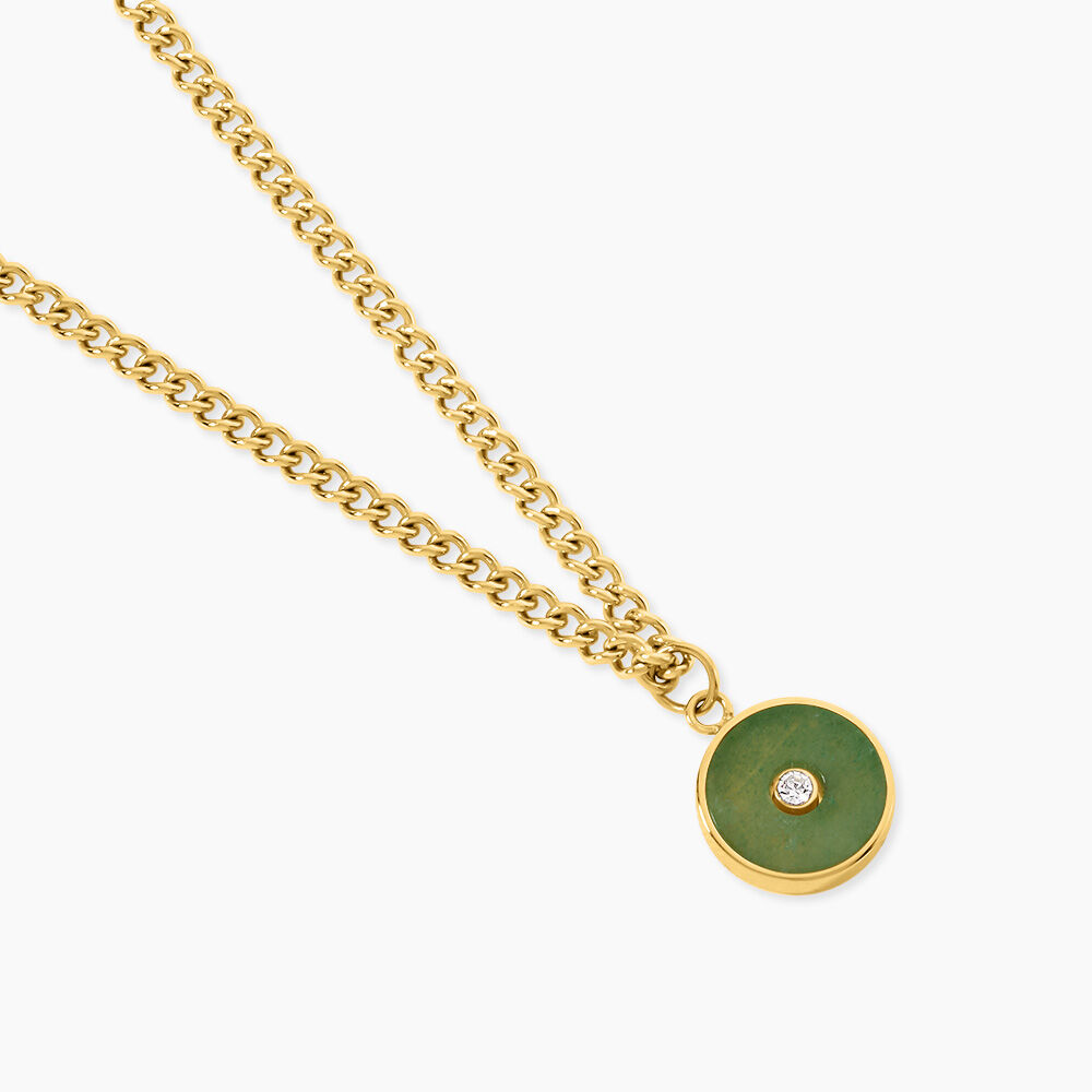Collier Adenor Acier Jaune Aventurine Cristal - Colliers avec pierres Femme | Marc Orian