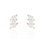 Boucles D'oreilles Puces Edma Or Rose Oxyde De Zirconium - Puces Femme | Marc Orian