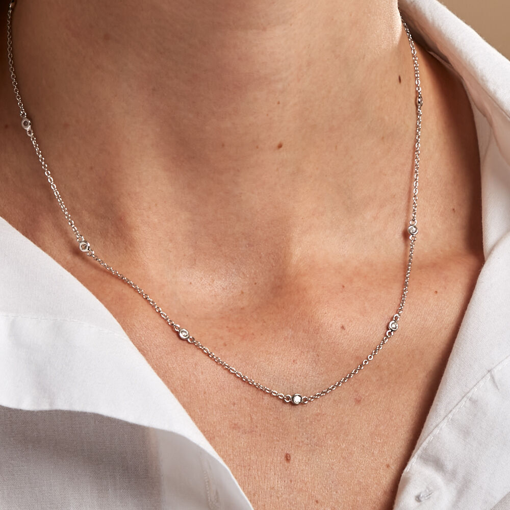 Collier Vashti Argent Blanc Oxyde De Zirconium - Colliers avec pierres Femme | Marc Orian