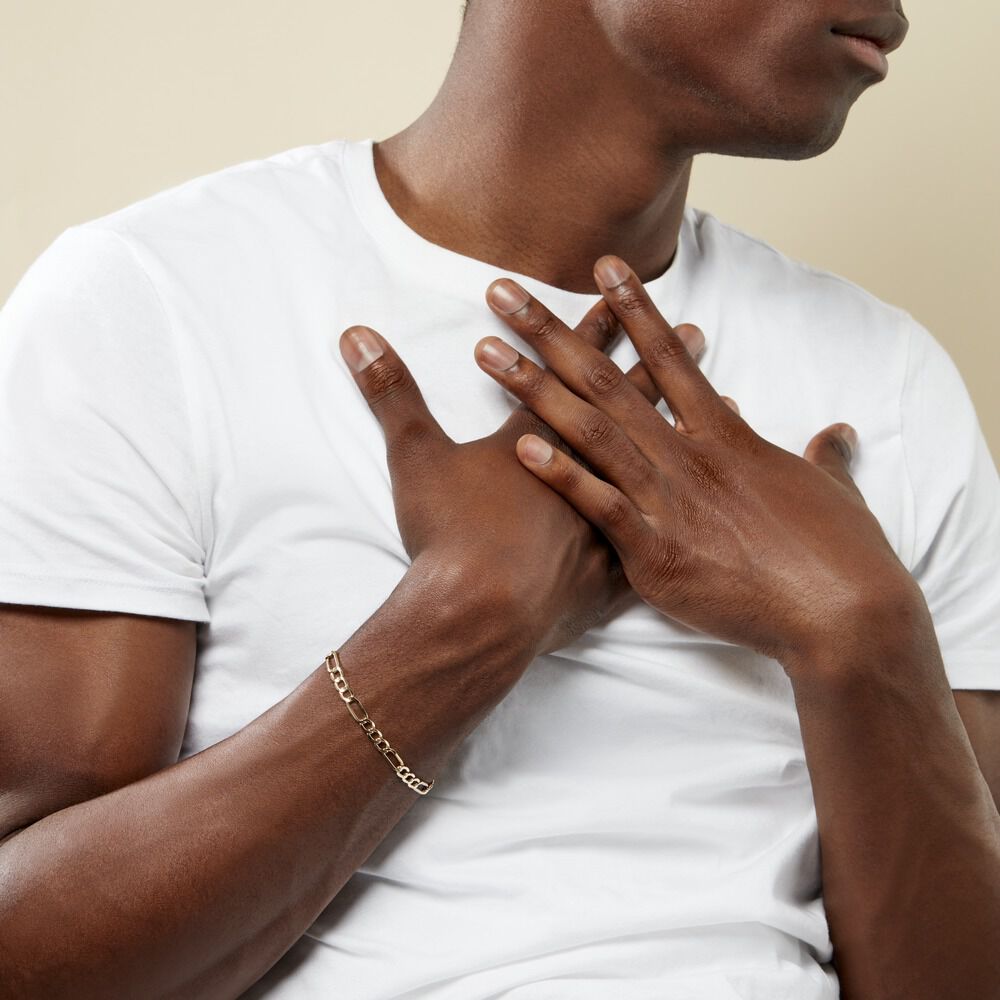 Bracelet Cameo Alternee 1/3 Or Jaune - Bracelets mailles Homme | Marc Orian