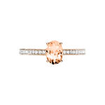 Bague Adelina Or Rose Morganite Et Oxyde De Zirconium - Bagues pierres fines Femme | Marc Orian