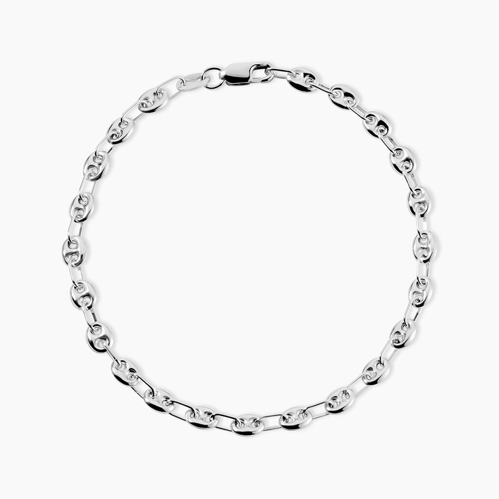 Bracelet Dami Maille Grain De Cafe Or Blanc - Bracelets mailles Femme | Marc Orian