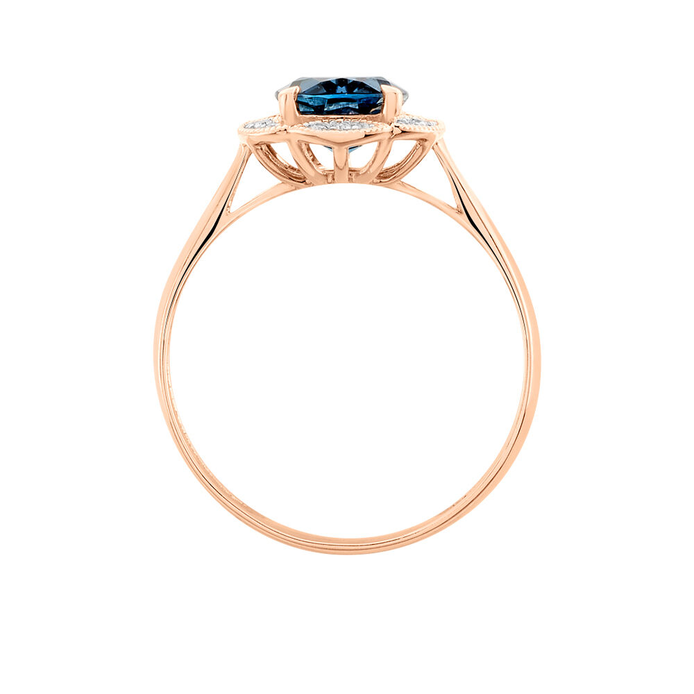 Bague Adryene Or Rose Topaze Et Oxyde De Zirconium - Bagues pierres fines Femme | Marc Orian