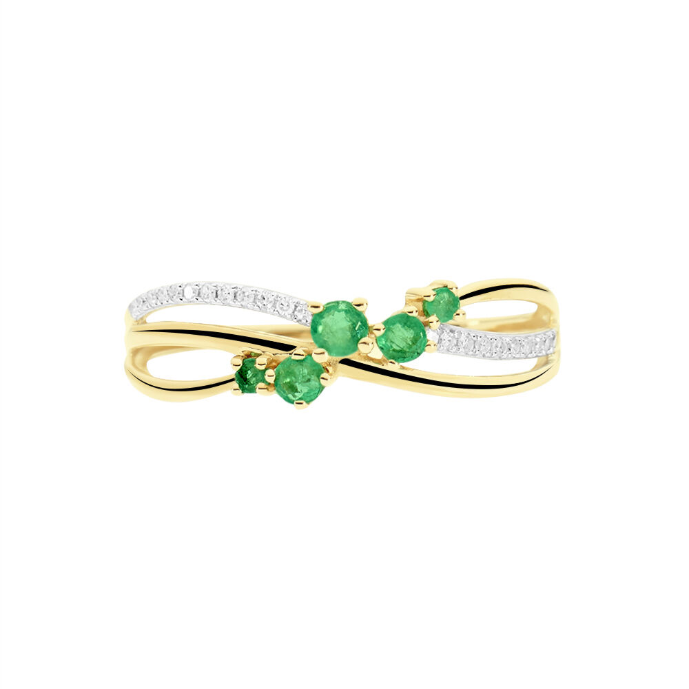 Bague Amarylis Or Jaune Emeraude Diamant - Bagues vintage Femme | Marc Orian