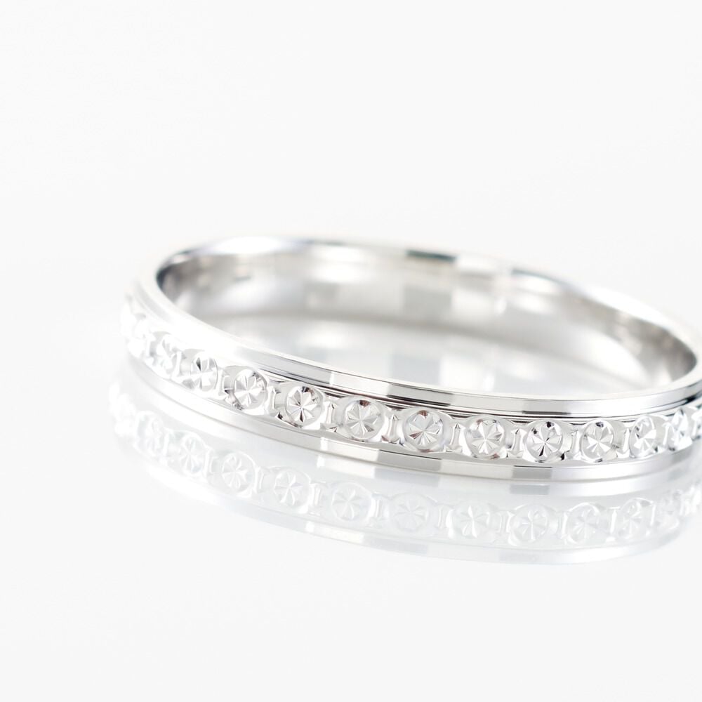 Alliance Heldea Ruban Plat Or Blanc - Alliances duo Unisex | Marc Orian