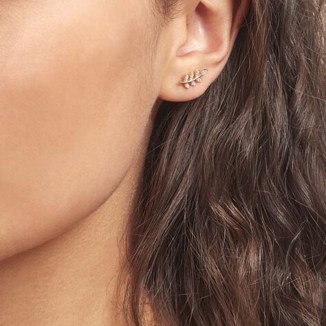 Boucles D'oreilles Puces Ael Or Jaune Oxyde De Zirconium - Clous d'oreilles Femme | Marc Orian