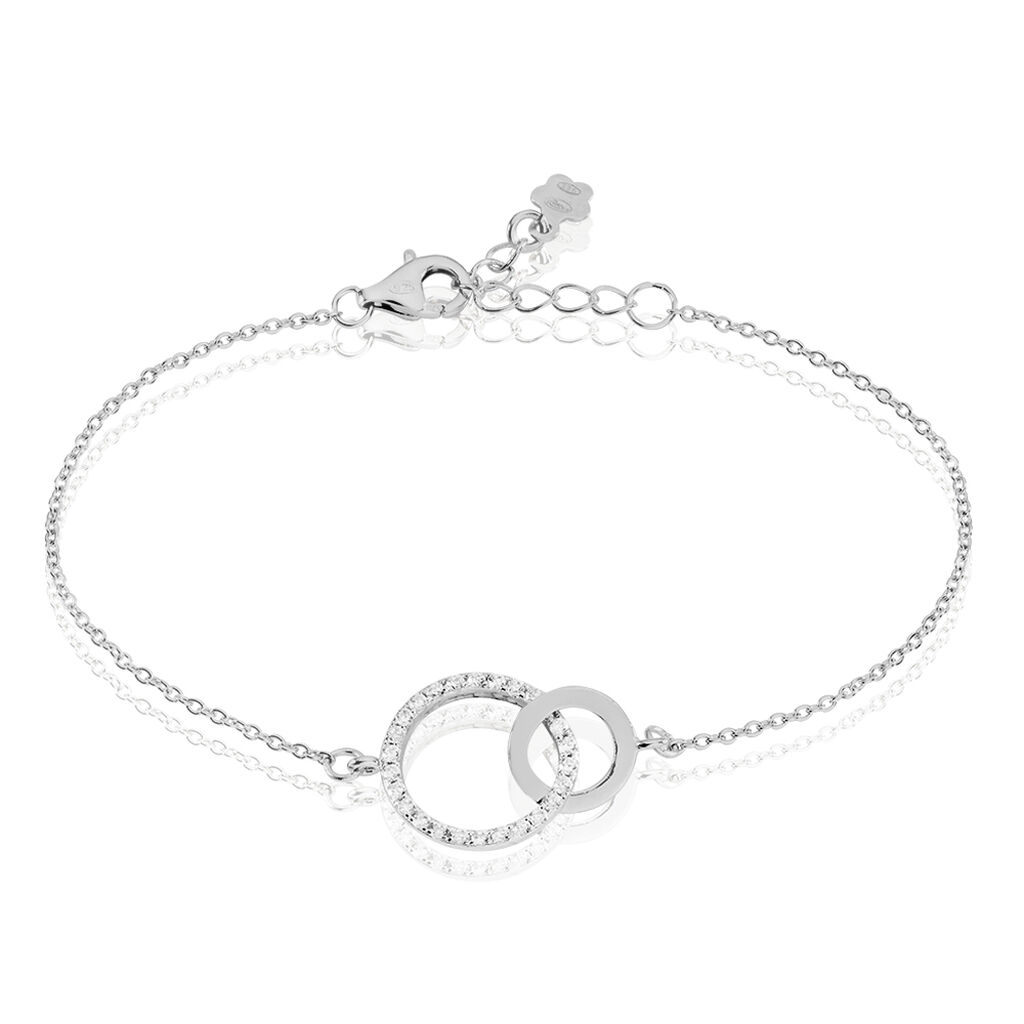 Bracelet Dita Argent Blanc Oxyde De Zirconium - Bracelets Anneaux Entrelaces Femme | Marc Orian