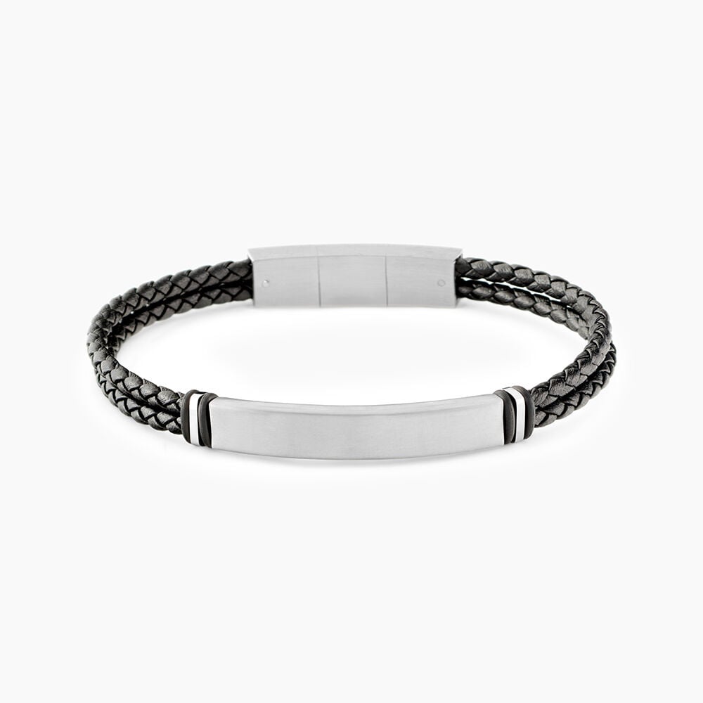 Bracelet Jourdan Cuir De Vache Noir - Bracelets cuir Homme | Marc Orian