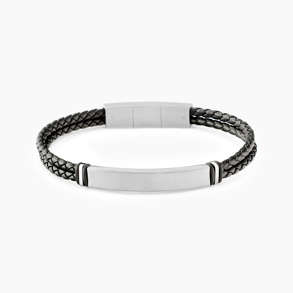 Bracelet Jourdan Cuir De Vache Noir - Bracelets cuir Homme | Marc Orian