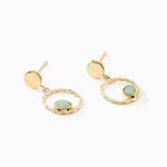 Boucles D'oreilles Pendantes Acier Dor&eacute; Amazonite - Pendantes Femme | Marc Orian
