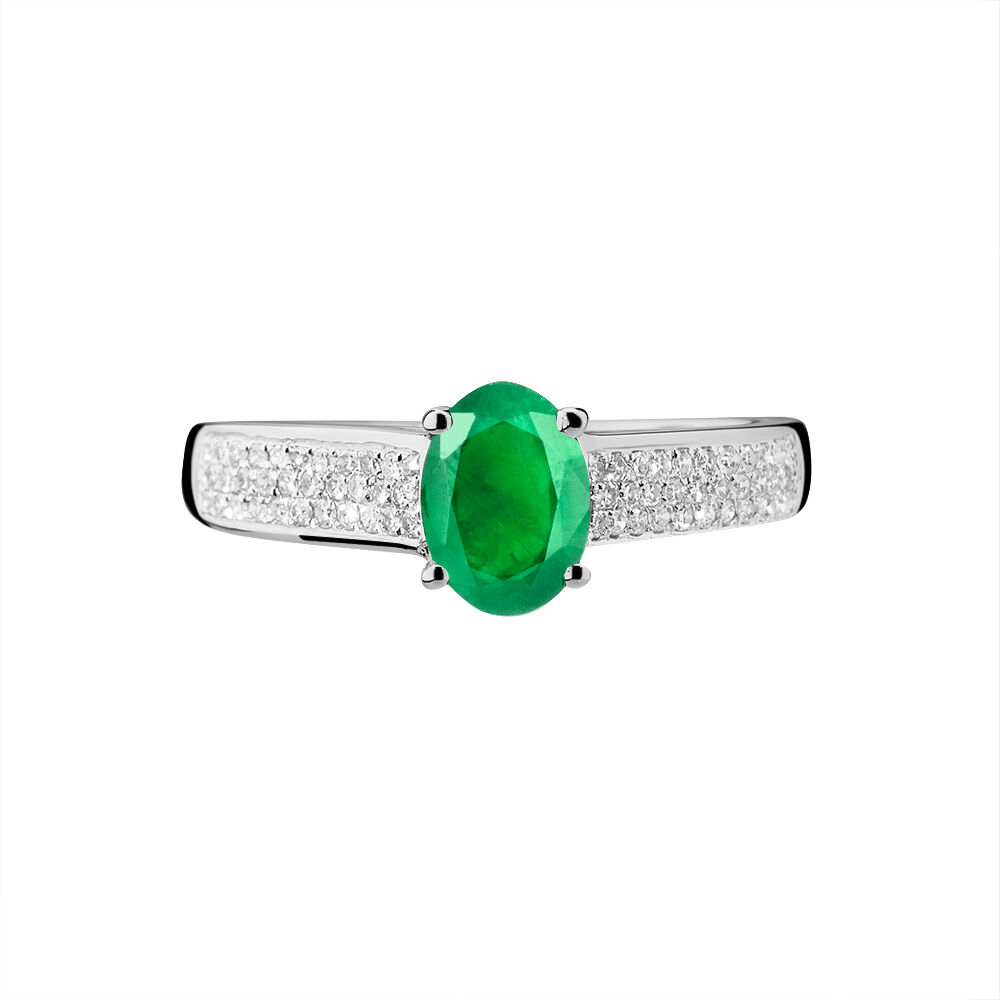 Bague Crista Or Blanc Emeraude Et Diamant - Bagues vintage Femme | Marc Orian