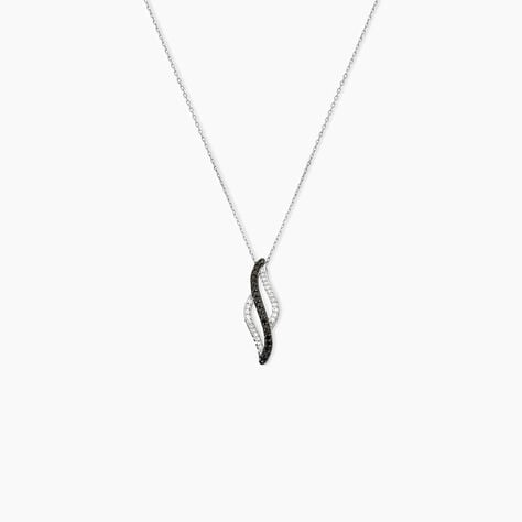 Collier Courbes Or Blanc Diamant - Colliers avec pierres Femme | Marc Orian
