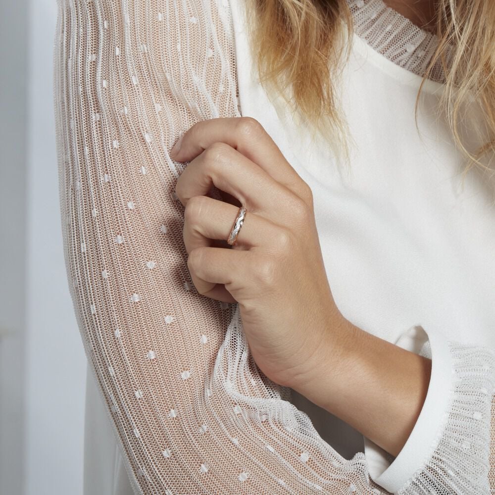 Alliance Clotilde Ruban Plat Or Bicolore - Alliances duo Unisex | Marc Orian