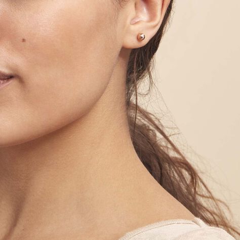 Boucles D'oreilles Puces Fidelia Boule Or Rose - Clous d'oreilles Femme | Marc Orian