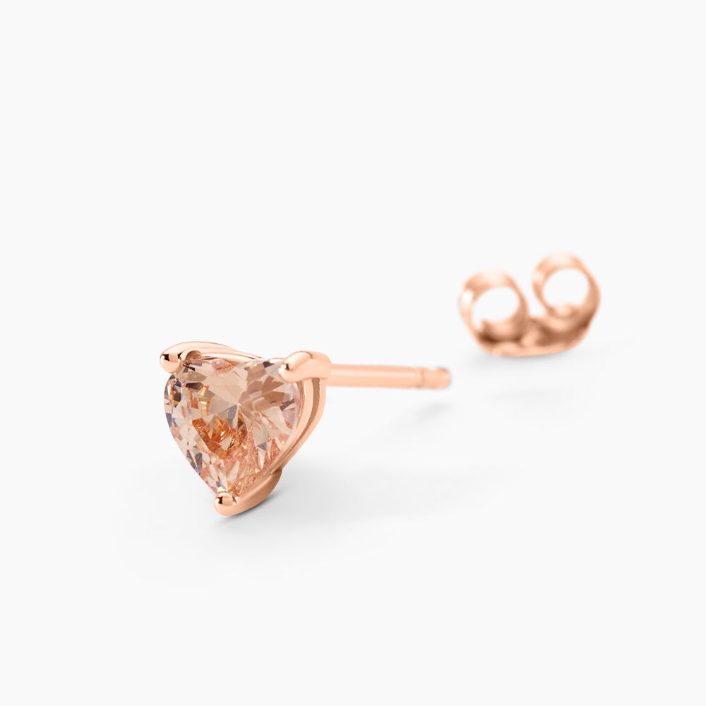 Boucles D'oreilles Puces Kelvyn Argent Rose Oxyde De Zirconium - Puces Femme | Marc Orian