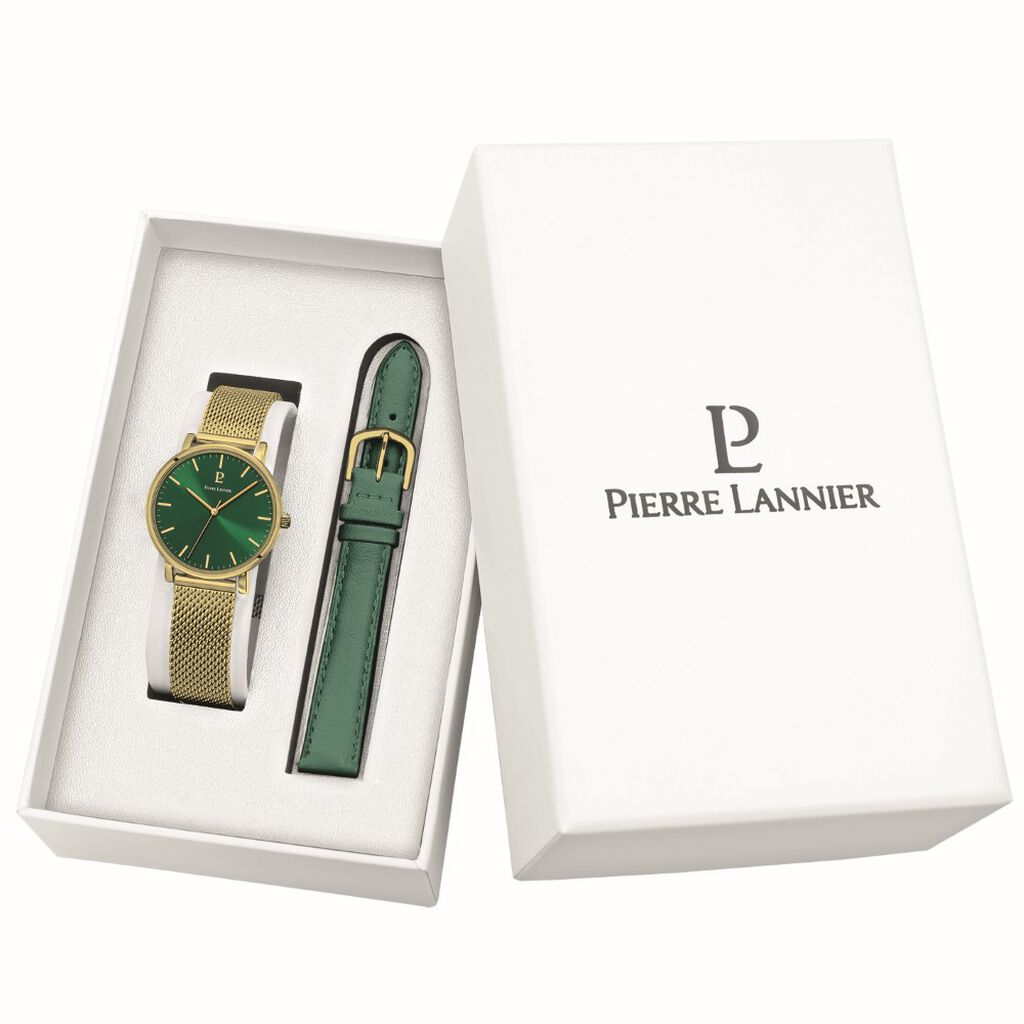 Coffret De Montre Pierre Lannier Essential Vert - Montres étanches Femme | Marc Orian