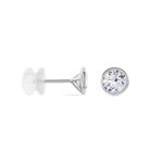 Boucles D'oreilles Puces Daria Serti Clos Or Blanc Oxyde De Zirconium - Puces Femme | Marc Orian