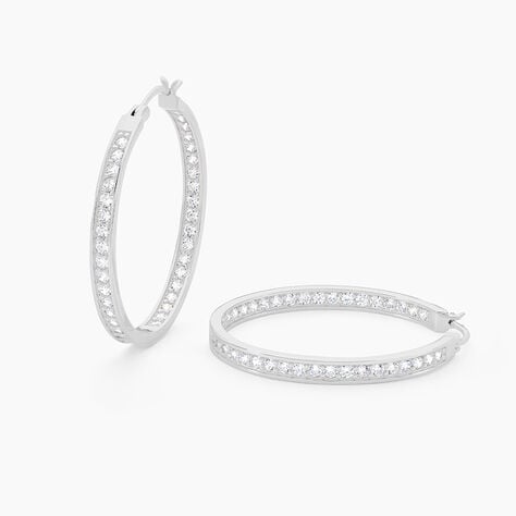 Cr&eacute;oles Classique Argent Blanc Django Oxyde De Zirconium - Cr&eacute;oles Femme | Marc Orian