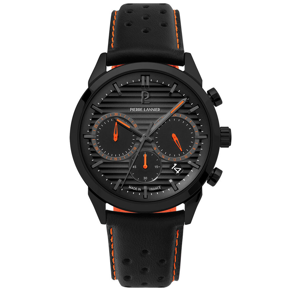 Montre Pierre Lannier Monarck Noir - Montres étanches Homme | Marc Orian