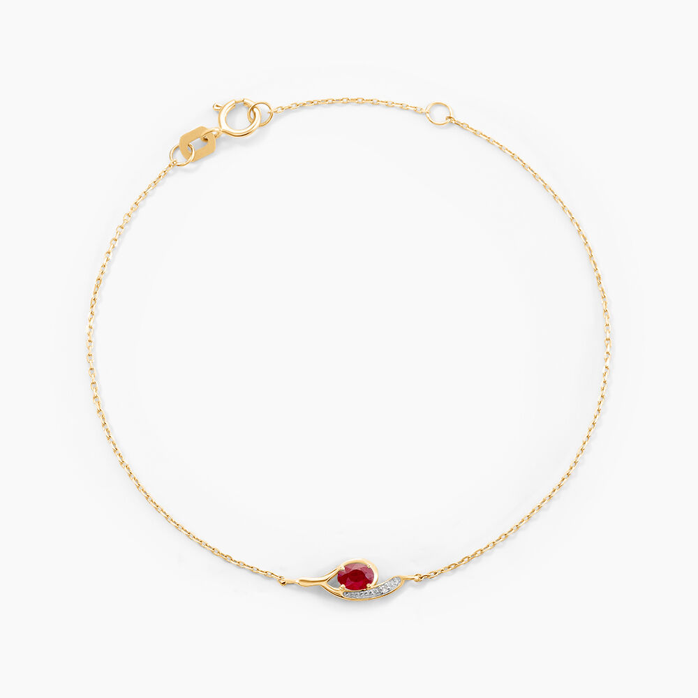 Bracelet Emotion Or Jaune Rubis Diamant - Bracelets chaînes Femme | Marc Orian
