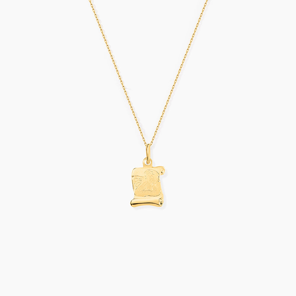 Pendentif Golda Ange Parchemin Or Jaune - Bijoux personnalis&eacute;s Famille | Marc Orian