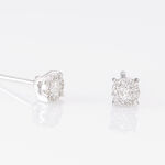 Boucles D'oreilles Puces Artemis Or Blanc Diamant - Puces Femme | Marc Orian