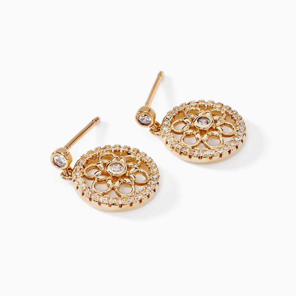 Boucles D'oreilles Pendantes Danya Plaqu&eacute; Or Dor&eacute; Oxyde De Zirconium - Pendantes Femme | Marc Orian