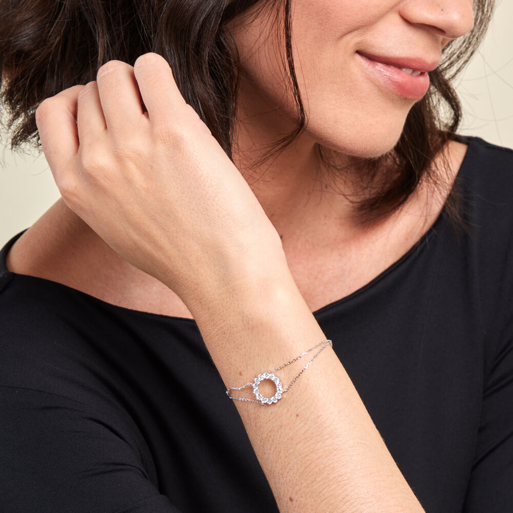 Bracelet Ciena Argent Blanc Oxyde De Zirconium - Bracelets chaînes Femme | Marc Orian