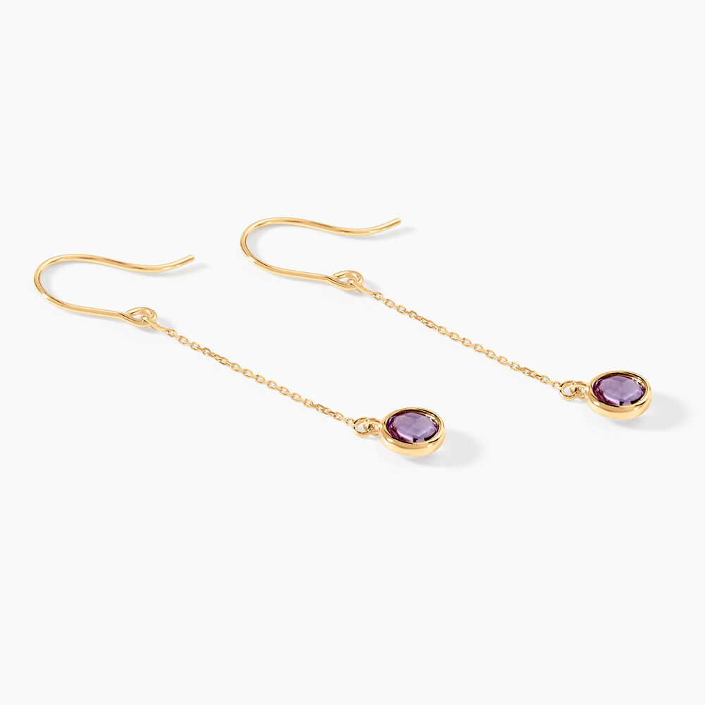 Boucles D'oreilles Pendantes Arenale Or Jaune Amethyste - Pendantes Femme | Marc Orian