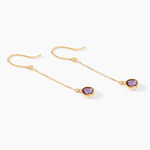 Boucles D'oreilles Pendantes Arenale Or Jaune Amethyste - Pendantes Femme | Marc Orian