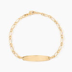 Bracelet Identit&eacute; Bartolomee Maille Alternee 1/1 Or Jaune - Gourmettes Enfant | Marc Orian