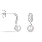 Boucles D'oreilles Pendantes Providence Argent  Perle De Culture Oxyde - Pendantes Femme | Marc Orian
