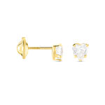 Boucles D'oreilles Puces Leidi Or Jaune Oxyde De Zirconium - Puces Famille | Marc Orian