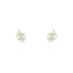 Boucles D'oreilles Puces Vrille Ovale Or Jaune Topaze - Puces Femme | Marc Orian