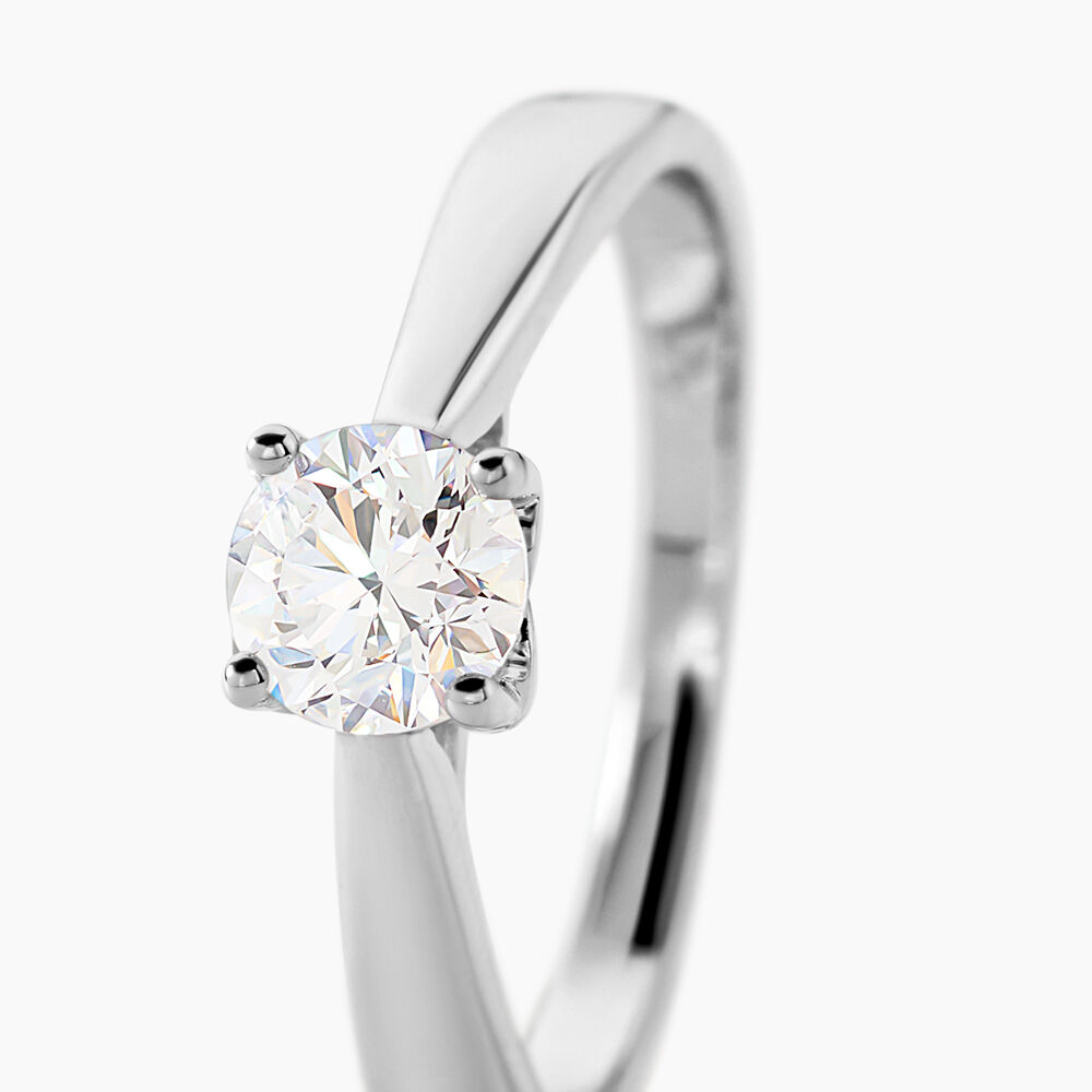 Bague Solitaire Vicoeuria Or Blanc Diamant Synth&eacute;tique - Parures de mariage Femme | Marc Orian